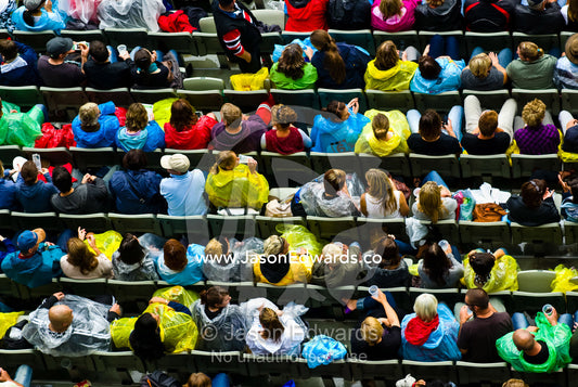 Crowds gather for a music festival to raise funds for bushfire relief. The MCG, Melbourne Cricket Ground, Melbourne, Victoria, Australia.