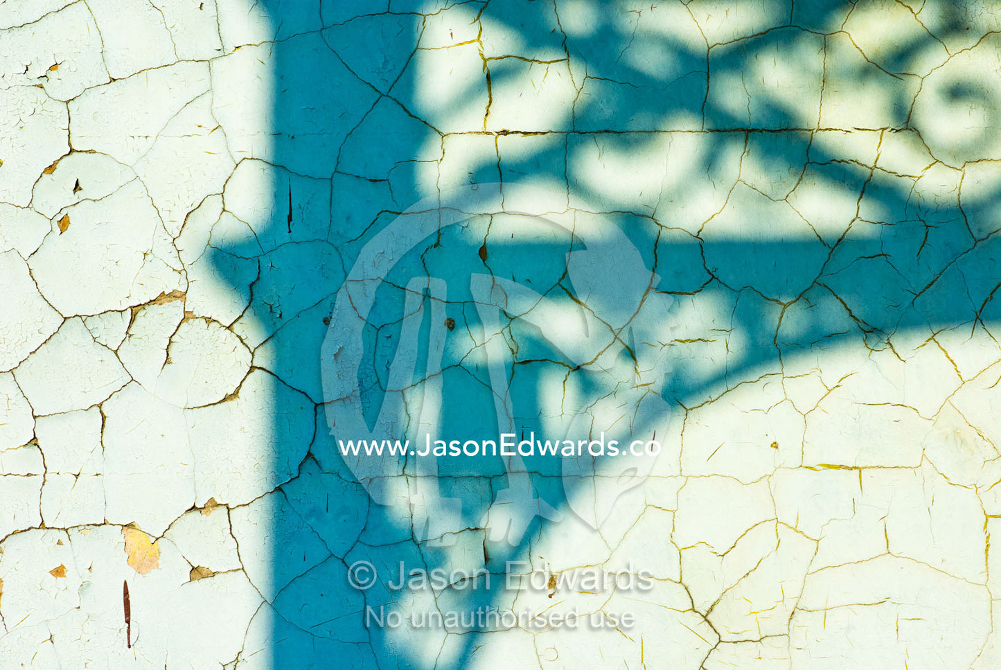 Afternoon sun casts shadows of a Victorian era steel lattice on a wall North Carlton, Victoria, Australia