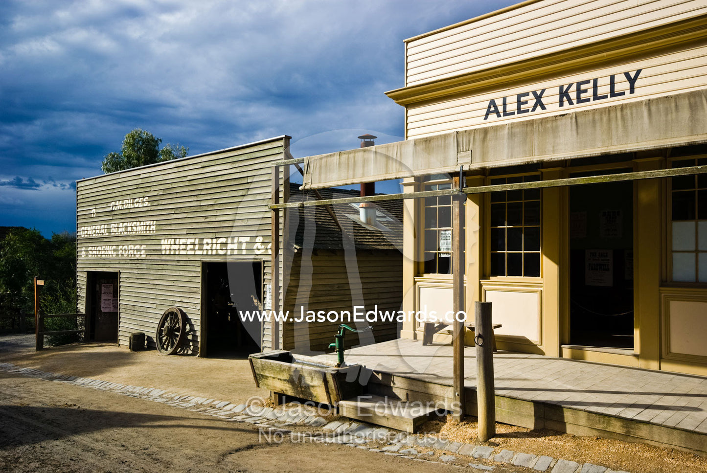 Antique stables and blacksmith wheelwright workshops on main street. Ballarat, Victoria, Australia.