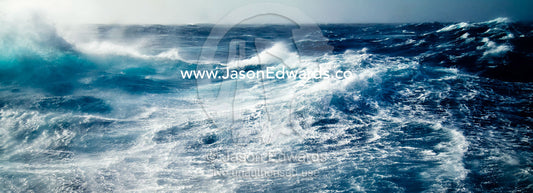 Gale force winds lash huge ocean waves into a violent stretch of water The Drake Passage between the Atlantic Ocean and Pacific Ocean.