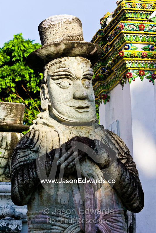 Detail of a statue used as ballast in a Chinese merchant ship. Wat Pho, Temple of the Reclining Buddha, Wat Chetuphon, Phra Nakhon District, Rattanakosin District, Bangkok, Thailand.