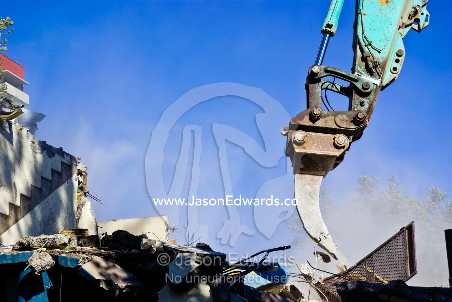 Demolition of a low rise apartment complex for low income tenants. Carlton North, Melbourne, Victoria, Australia.