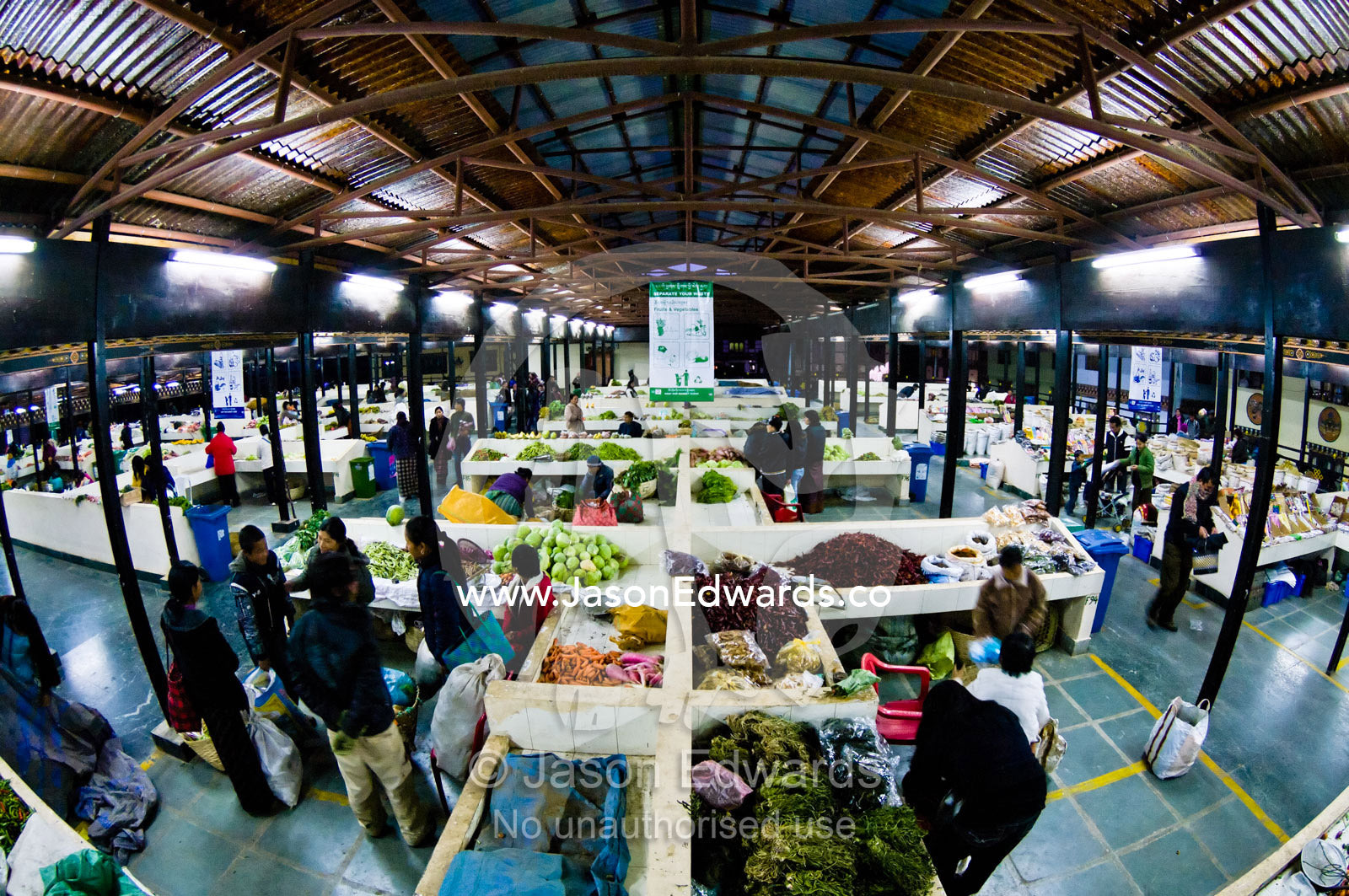 A Himalayan market garden selling fresh fruit and vegetables grown organically. Thimphu, Thimphu District, Bhutan.