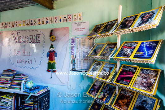 A school library made of scrap metal for displaced African refugees. Red Hill Township and Pre-School, Cape Town, Western Cape, South Africa.