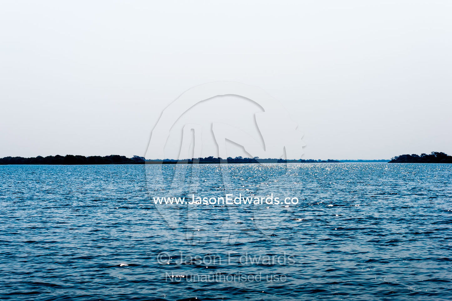 The confluence of the Chobe River and the Zambezi River in Botswana. Chobe River, Chobe National Park, Botswana.