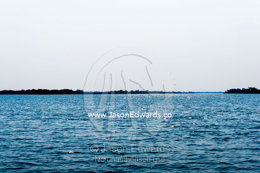 The confluence of the Chobe River and the Zambezi River in Botswana. Chobe River, Chobe National Park, Botswana.