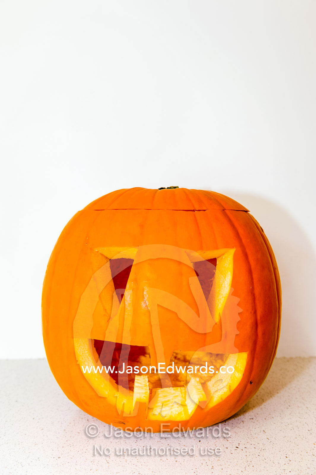 A freshly carved jack-o'-lantern pumpkin for halloween celebrations. Carlton North, Melbourne, Victoria, Australia.