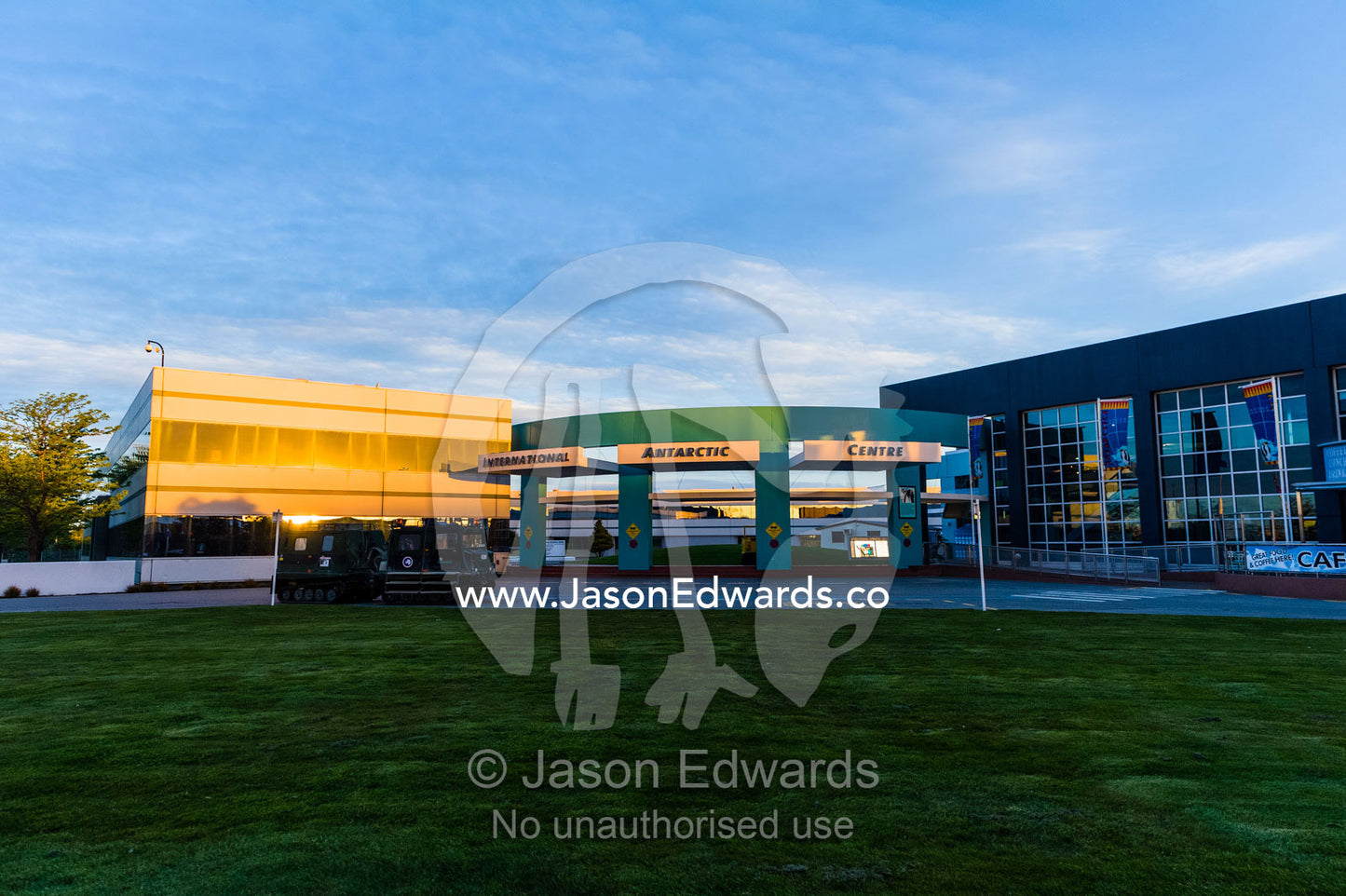 The main entrance of the International Antarctic Centre. Harewood, Christchurch, South Island, New Zealand.