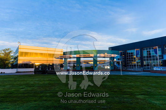 The main entrance of the International Antarctic Centre. Harewood, Christchurch, South Island, New Zealand.