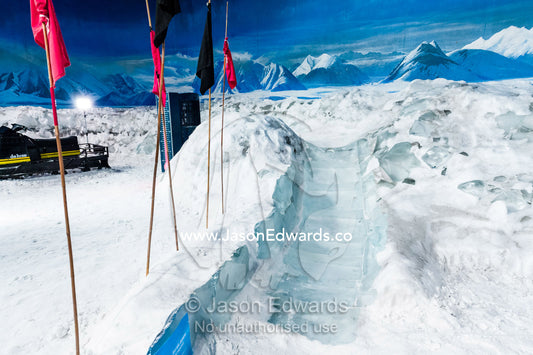 A refrigerated room that replicates Antarctic weather conditions for students and tourists. International Antarctic Centre, Harewood, Christchurch, South Island, New Zealand.
