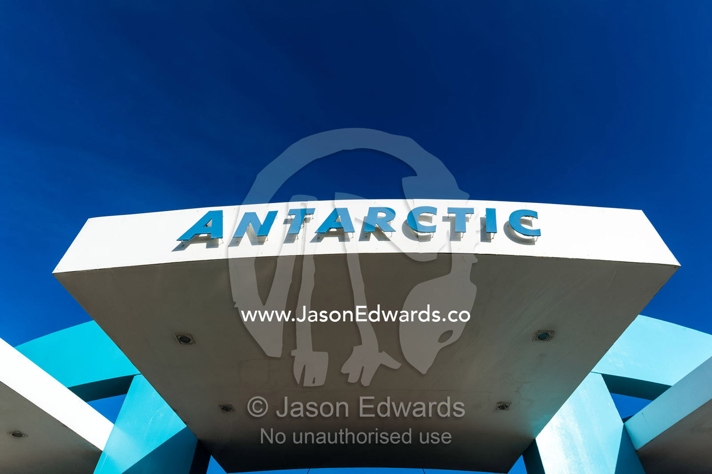 The main entrance of the International Antarctic Centre. International Antarctic Centre, Harewood, Christchurch, South Island, New Zealand.