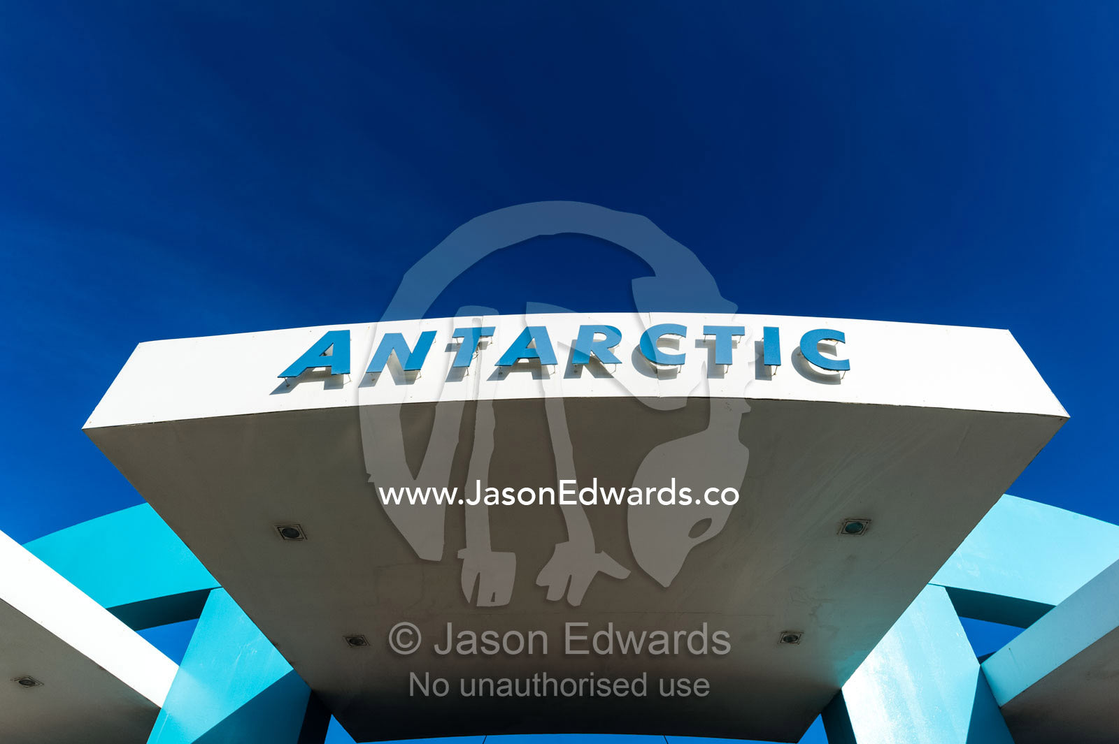 The main entrance of the International Antarctic Centre. International Antarctic Centre, Harewood, Christchurch, South Island, New Zealand.