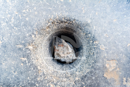 An Al Rahie a stone sieve used for ginding grain and wheat. Wadi Nakhar, Al Hamra, Ad Dakhiliyah Region, Sultanate of Oman.