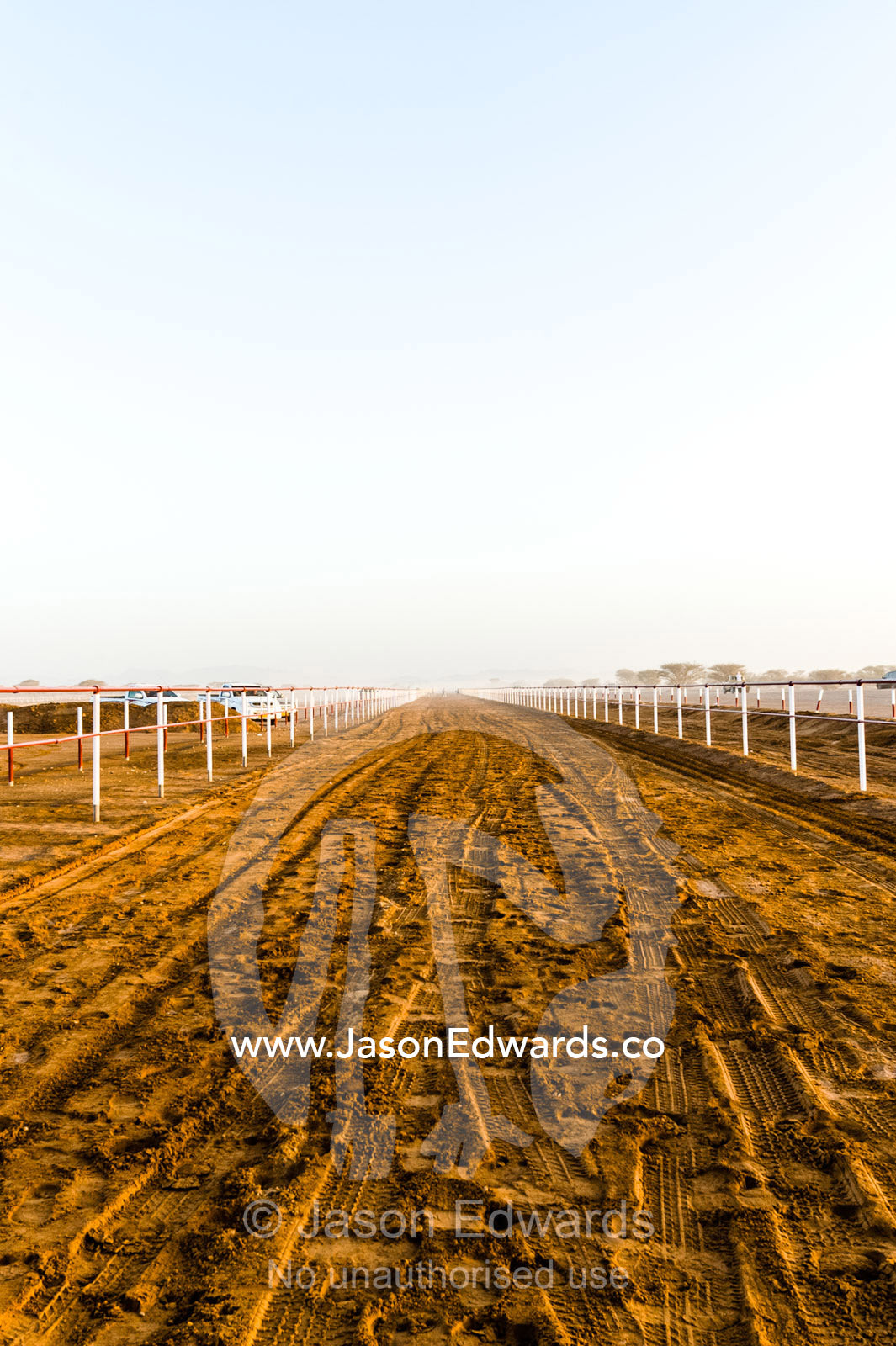 A long straight sandy race track for racing camels. Bidiya, Sharqiya Region, Sultanate of Oman.