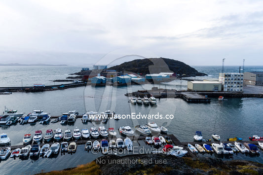Fishing and recreational boats moored in a fishing town port. Maniitsoq, Sukkertoppen, Qeqqata Municipality, Greenland.