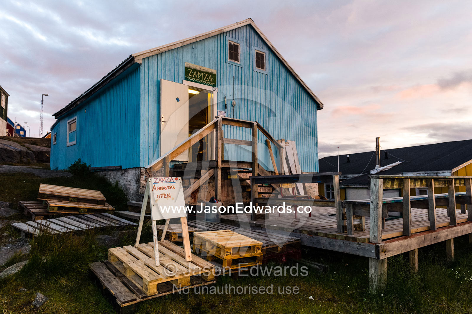 A village general store selling supplies on an Arctic island. Kangaamiut, Gammel Sukkertoppen, Qeqqata Municipality, Greenland.