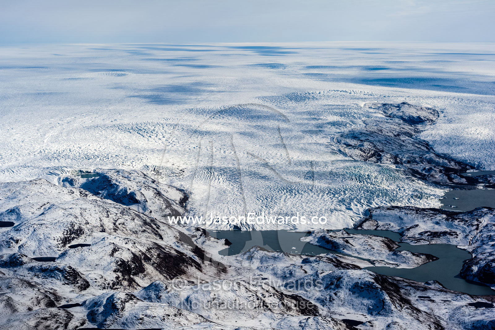 An ice-marginal lake adjacent to the Greenland Ice Sheet. Russell Glacier, Greenland Ice Sheet, Qeqqata Municipality, Kangerlussuaq, Greenland.