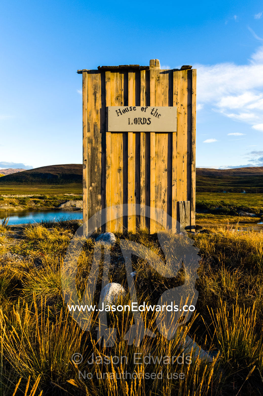 The outhouse toilet of a sand golf course in an arctic valley. Kangerlussuaq, Qeqqata Municipality, Greenland.
