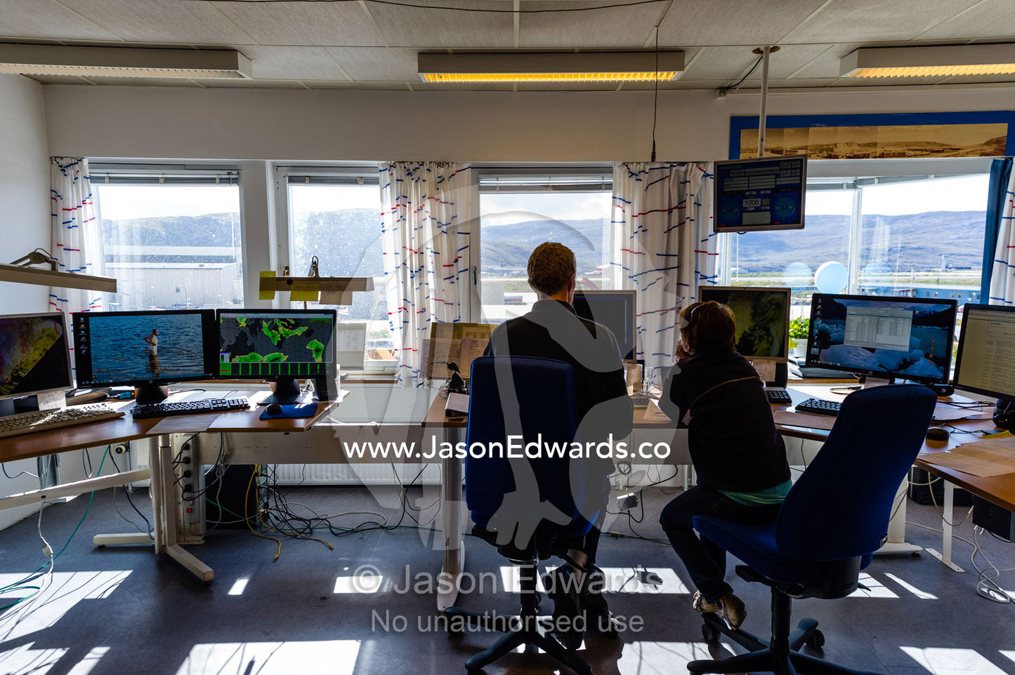 Meteorologists monitor the climate from a weather station in the arctic. Kangerlussuaq, Qeqqata Municipality, Greenland.