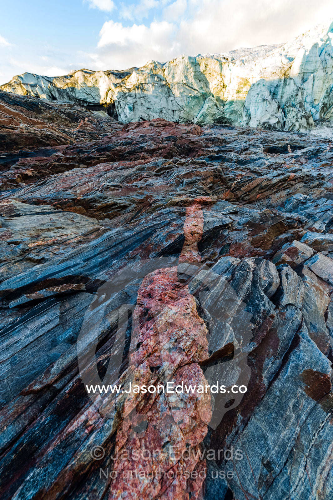 Striations carved into the bedrock by ice erosion as a glacier receded. Russell Glacier, Greenland Ice Sheet, Qeqqata Municipality, Kangerlussuaq, Greenland.