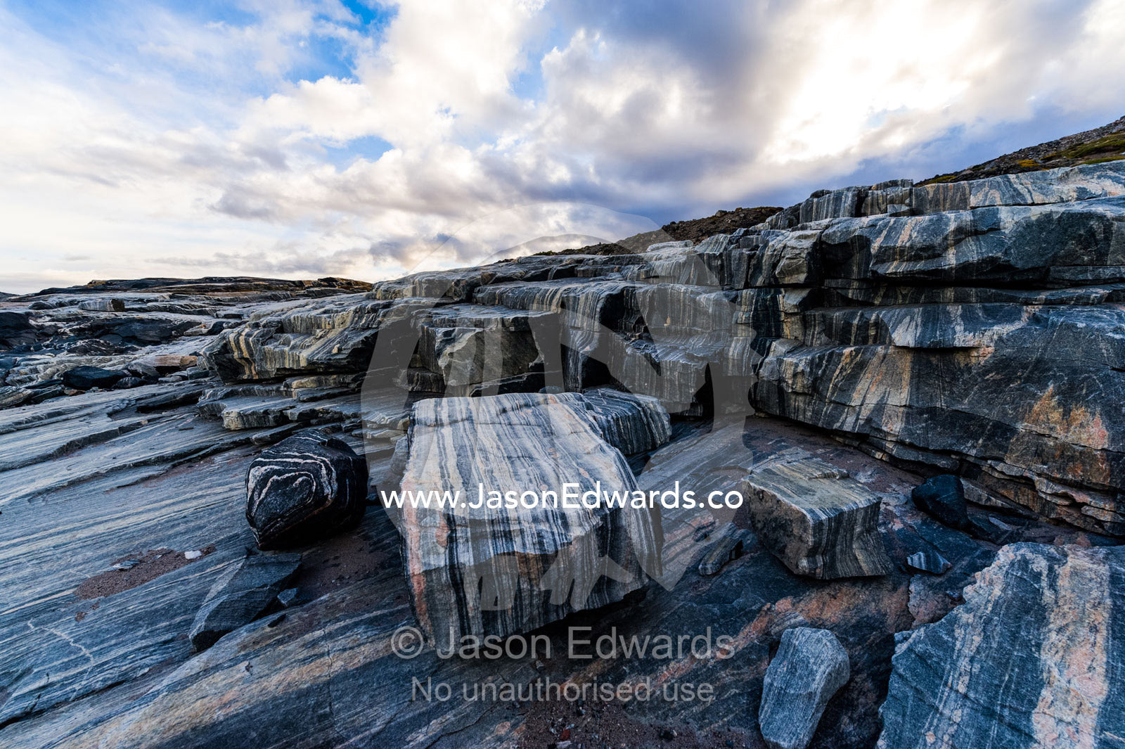Striations carved into the bedrock by ice erosion as a glacier receded. Russell Glacier, Greenland Ice Sheet, Qeqqata Municipality, Kangerlussuaq, Greenland.