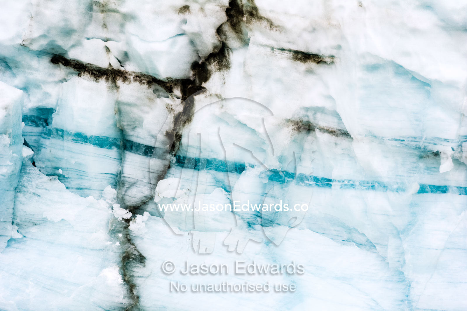 The layering or banding that develops in a glacier during the process of transformation of snow to glacier ice. Russell Glacier, Greenland Ice Sheet, Qeqqata Municipality, Kangerlussuaq, Greenland.