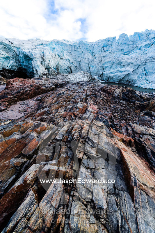 Striations carved into the bedrock by ice erosion as a glacier receded. Russell Glacier, Greenland Ice Sheet, Qeqqata Municipality, Kangerlussuaq, Greenland.