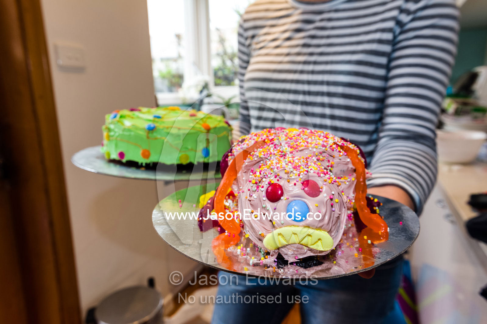 A spider birthday cake covered in lollies. Carlton North, Melbourne, Victoria, Australia.