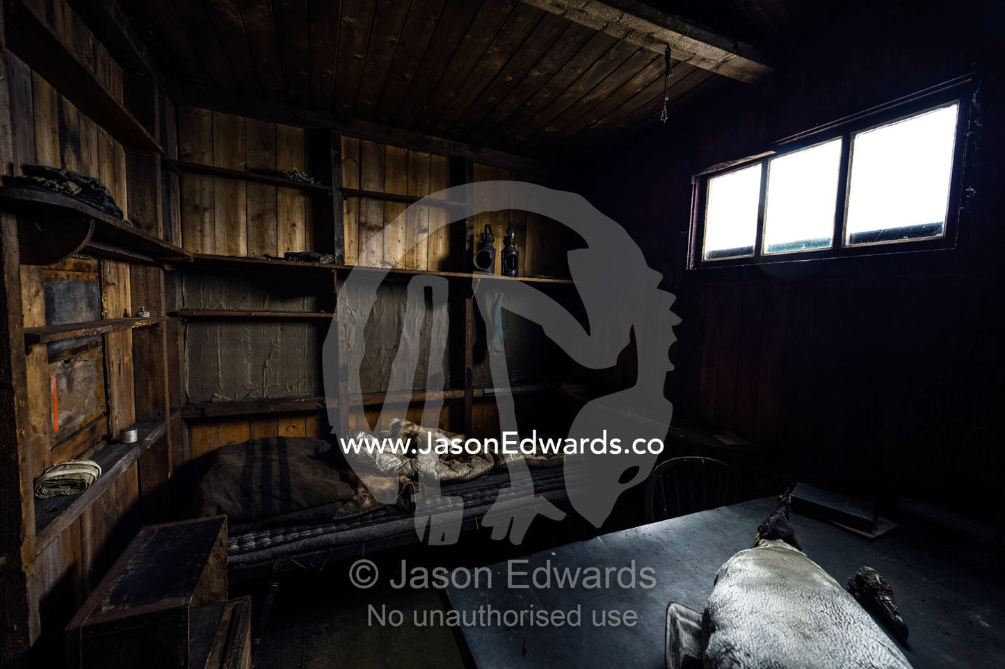 The private sleeping quarters of Antarctic explorer Robert Falcon Scott in his hut. Scott's Hut, Cape Evans, Ross Island, Antarctica