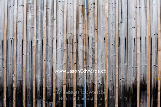 The textured weathered timber wall panels on the Antarctic explorer Ernest Shackleton's hut. Shackleton's Hut, Cape Royds, Ross Island, Antarctica.