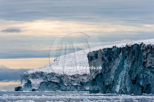 The tortured ice of the fracture zone of a glacier tongue in Antarctica. Cape Bird Ice Cap, Adelie Glacier, Cape Bird, Ross Island, Antarctica.