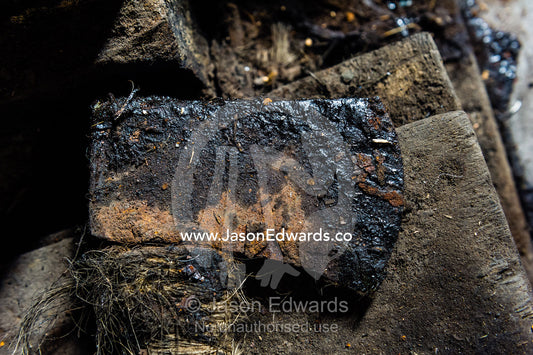 An antique blubber axe used by early explorers to cut up seals in Discovery Hut. Discovery Hut, Hut Point, Ross Island, Antarctica.