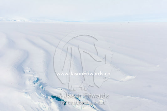 Interface of the sea ice and the Ross Ice Shelf Pram Point, McMurdo Sound, Ross Island, Antarctica.