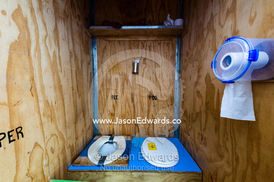 All bodily waste is collected in the toilet and removed at Cape Bird in Antarctica. Cape Bird, Ross Island, Antarctica.