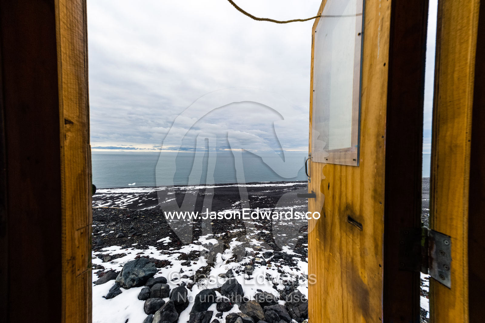 A room with a view, the toilet overlooking the ocean at Cape Bird in Antarctica. Cape Bird, Ross Island, Antarctica.