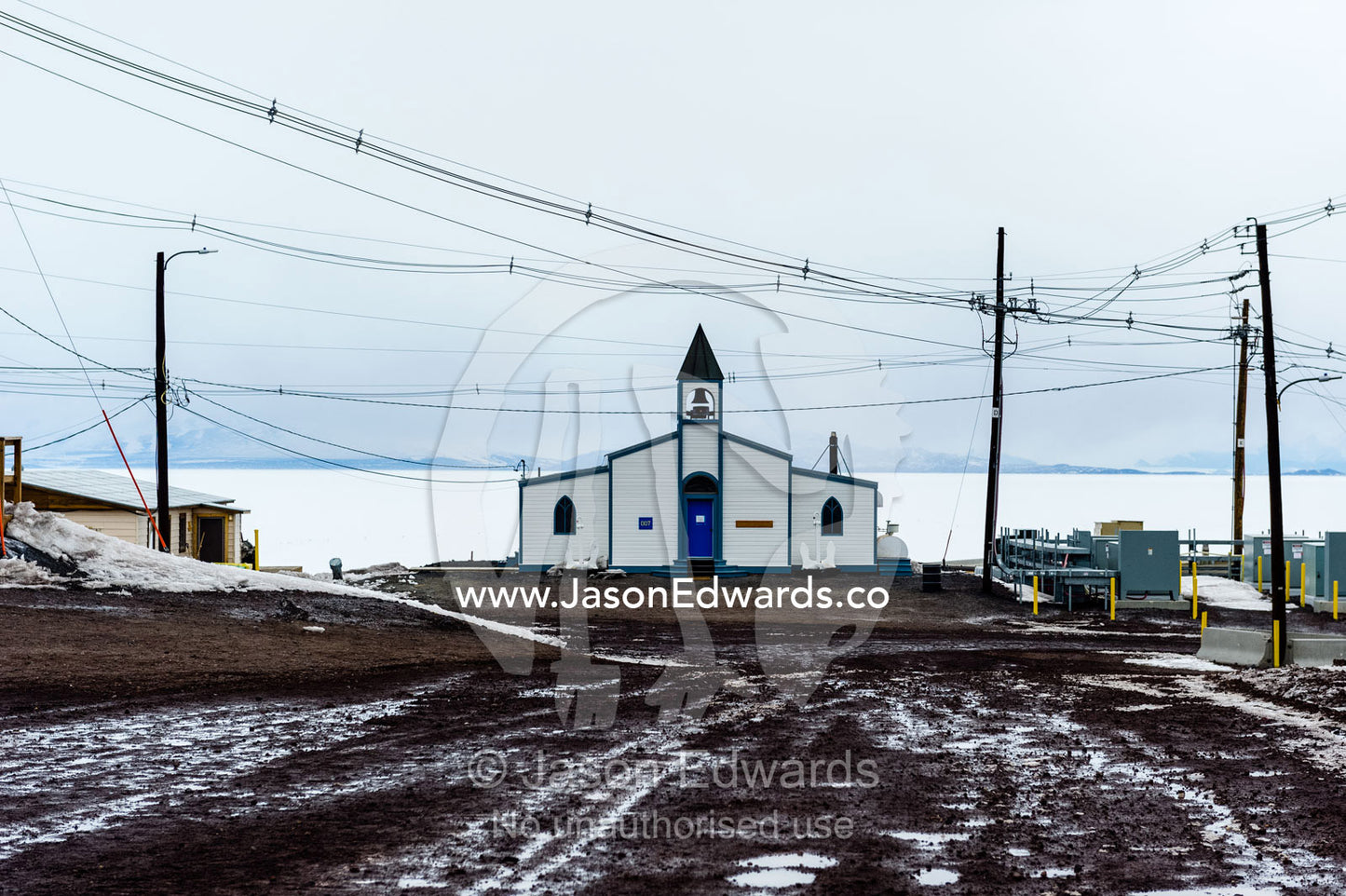 The Chapel of the Snows is a non-denominational Christian church located at McMurdo Station on Ross Island, Antarctica. Chapel of the Snows, McMurdo Station, Ross Island, Antarctica.
