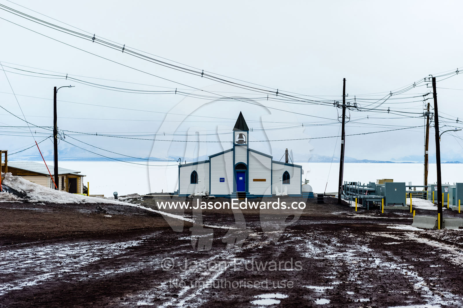 The Chapel of the Snows is a non-denominational Christian church located at McMurdo Station on Ross Island, Antarctica. Chapel of the Snows, McMurdo Station, Ross Island, Antarctica.
