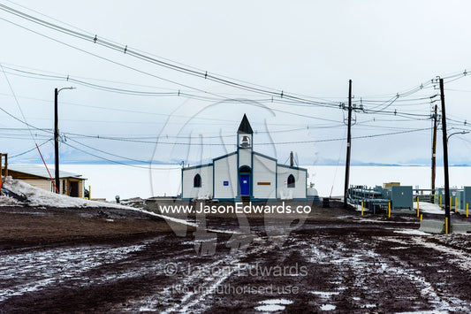 The Chapel of the Snows is a non-denominational Christian church located at McMurdo Station on Ross Island, Antarctica. Chapel of the Snows, McMurdo Station, Ross Island, Antarctica.
