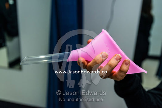A she-wee fud female urinary device used by women in Antarctica. Antarctica New Zealand, Christchurch, New Zealand.