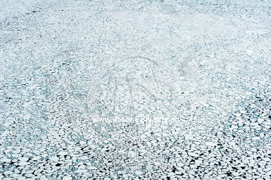 The ocean around Antarctica covered in platelet ice during the summer. Ross Sea, Antarctica.