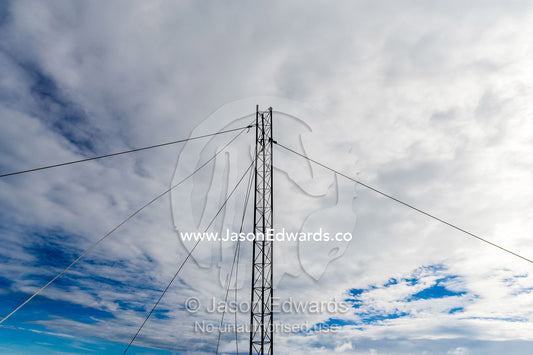 An antenna at the Antarctica New Zealand Science facility for upper atmospheric research. Arrival Heights, Ross Island, Antarctica.