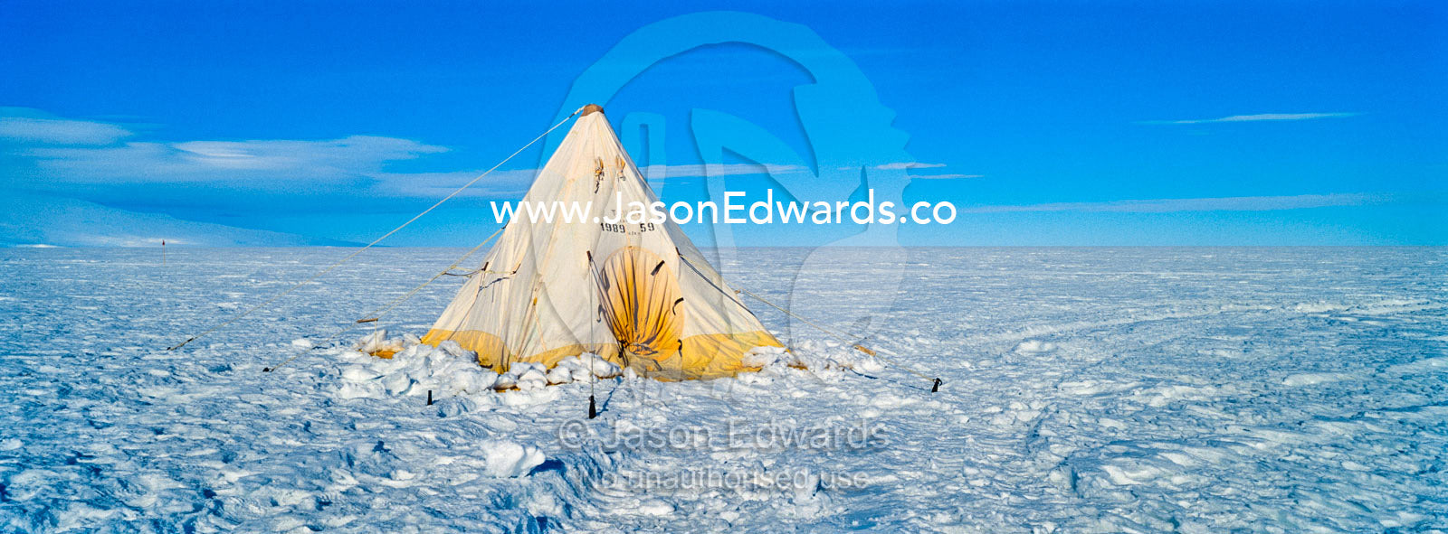 A toilet tent on the Ross Ice Shelf during a survival training course. Windless Bight, Ross Ice Shelf, Ross Island, Antarctica.