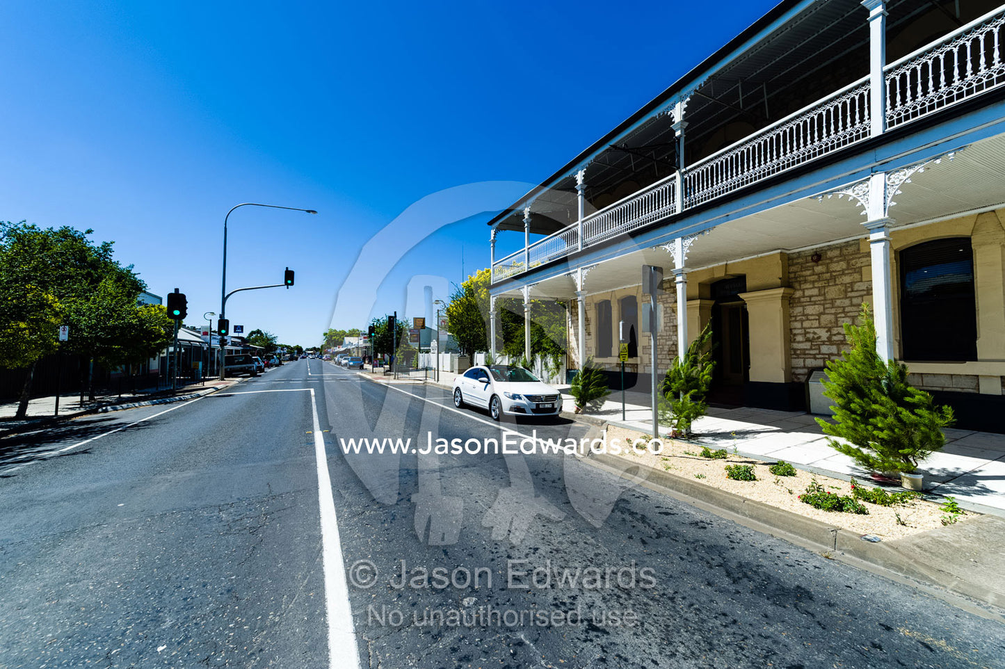 The local pub and hotel in the main street of a rural town. Penola, South Australia.