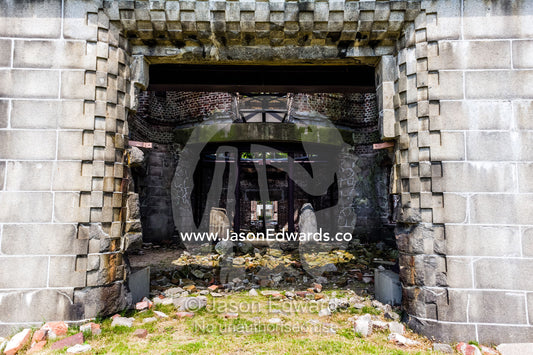The scorched ruin of the Hiroshima Prefectural Industrial Promotion Hall known as the Atomic Bomb Dome or Genbaku Dōmu. Hiroshima Peace Memorial Park, Hiroshima, Honshu Island, Japan.