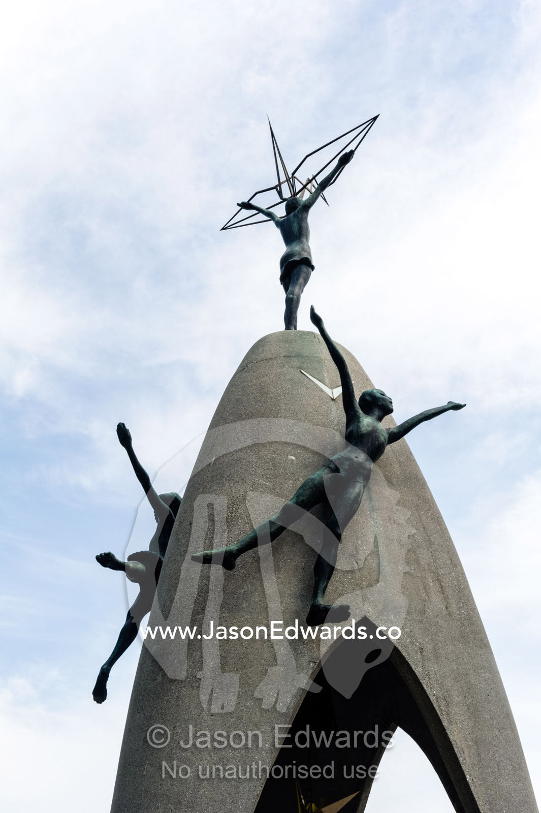 The Children's Peace Monument is a monument for peace to commemorate Sadako Sasaki and the thousands of child victims of the atomic bombing of Hiroshima. Hiroshima Peace Memorial Park, Hiroshima, Honshu Island, Japan.