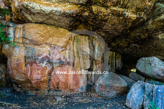 An ancient Aboriginal rock painting art gallery and cave. Burrunggui, Nourlangie Rock, Arnhem Land, Kakadu National Park, Northern Territory, Australia.