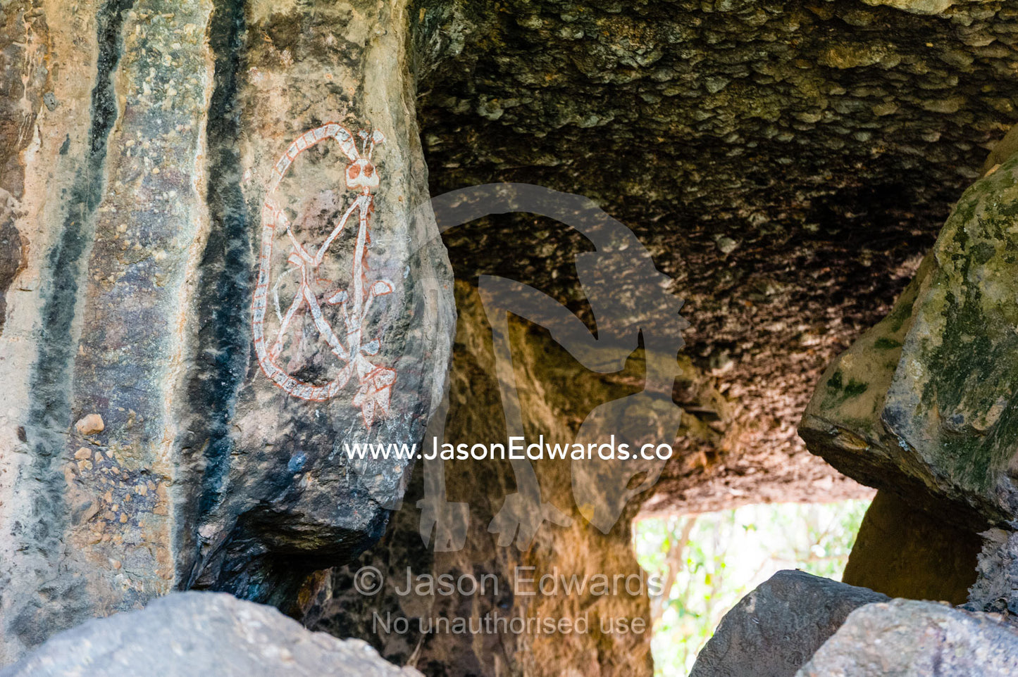 An ancient Aboriginal rock painting art gallery and cave. Burrunggui, Nourlangie Rock, Arnhem Land, Kakadu National Park, Northern Territory, Australia.
