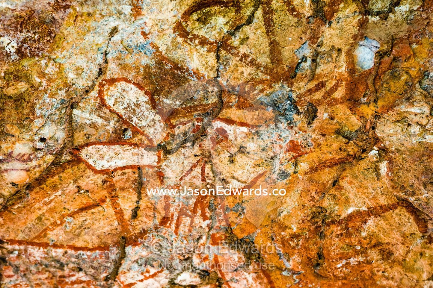 An ancient image of a kangaroo in an Aboriginal rock painting art gallery. Burrunggui, Nourlangie Rock, Arnhem Land, Kakadu National Park, Northern Territory, Australia.