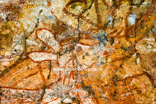 An ancient image of a kangaroo in an Aboriginal rock painting art gallery. Burrunggui, Nourlangie Rock, Arnhem Land, Kakadu National Park, Northern Territory, Australia.
