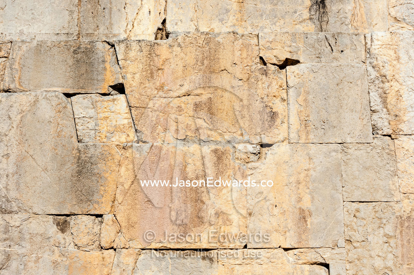 The joins in the stone masonry on the main platform at Persepolis. Persepolis, Shiraz, Fars Province, Islamic Republic of Iran.